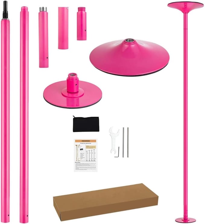 Danspalen Set - Dansstok Kit - Thuis Trainen - In Hoogte Verstelbaar - 45 mm Diameter - Roze