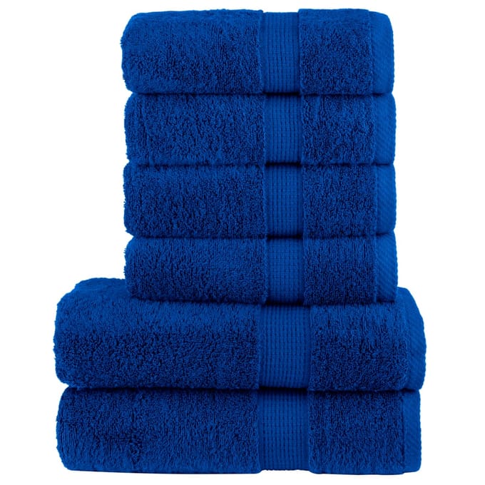 vidaXL - 6-delige - Handdoekenset - SOLUND - 600 - g/m² - blauw