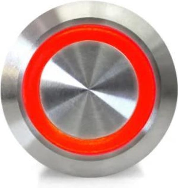 OTRONICÂ® Drukknop | Moment | 5V LED Rood | RVS | 12mm