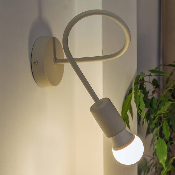 HELAM Wandlamp Oxford, zandkleurig, metaal, E27
