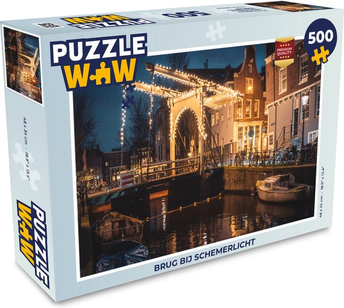 Puzzel Brug bij schemerlicht - Legpuzzel - Puzzel 500 stukjes