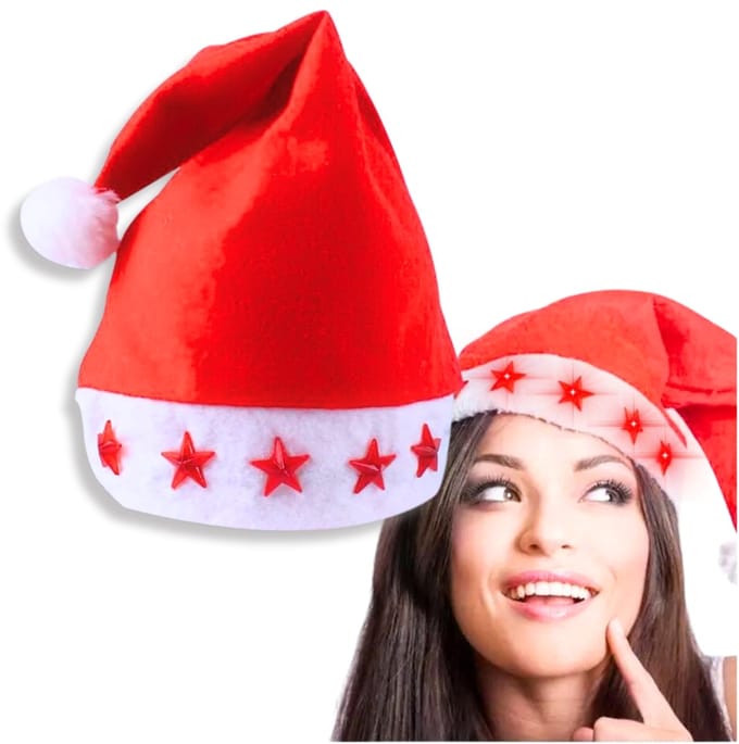 Zolta - Kerstman Hoed - LED Sterren - Voor Kinderen en Volwassenen