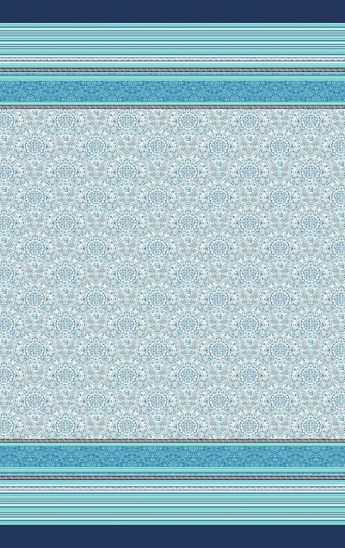 Grote Katoenen Sprei Blauw Dessin 220x255 cm