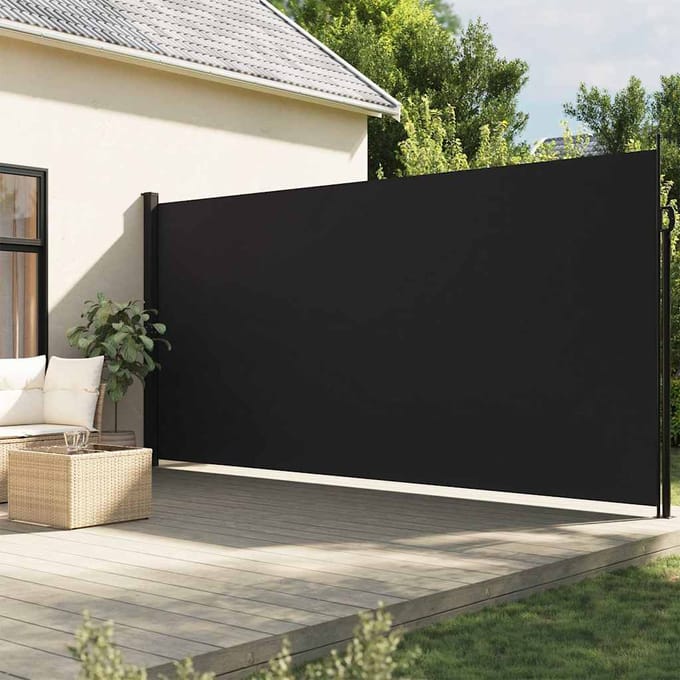 vidaXL - Windscherm - uittrekbaar - 200x600 - cm - zwart