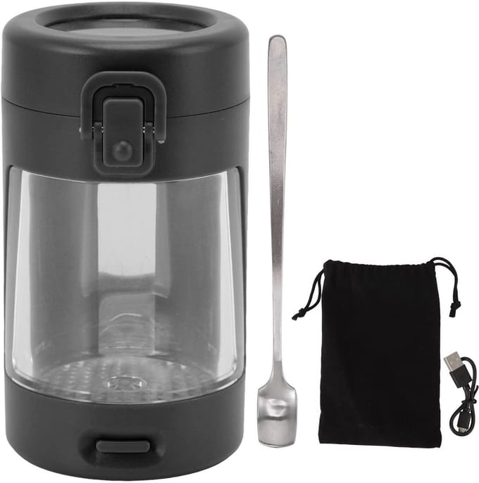 Dailygoods - Draagbare Opslagpot met LED-Licht en Vergrootglas
