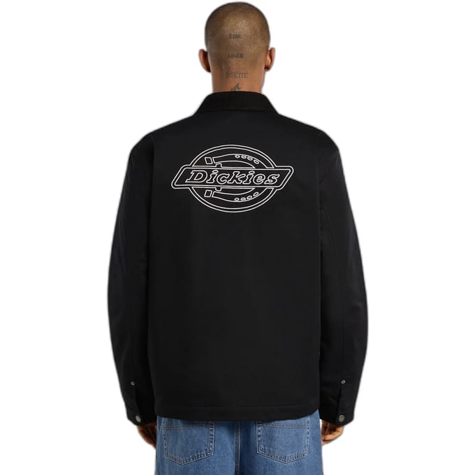Jack met platte kraag en labeldetail