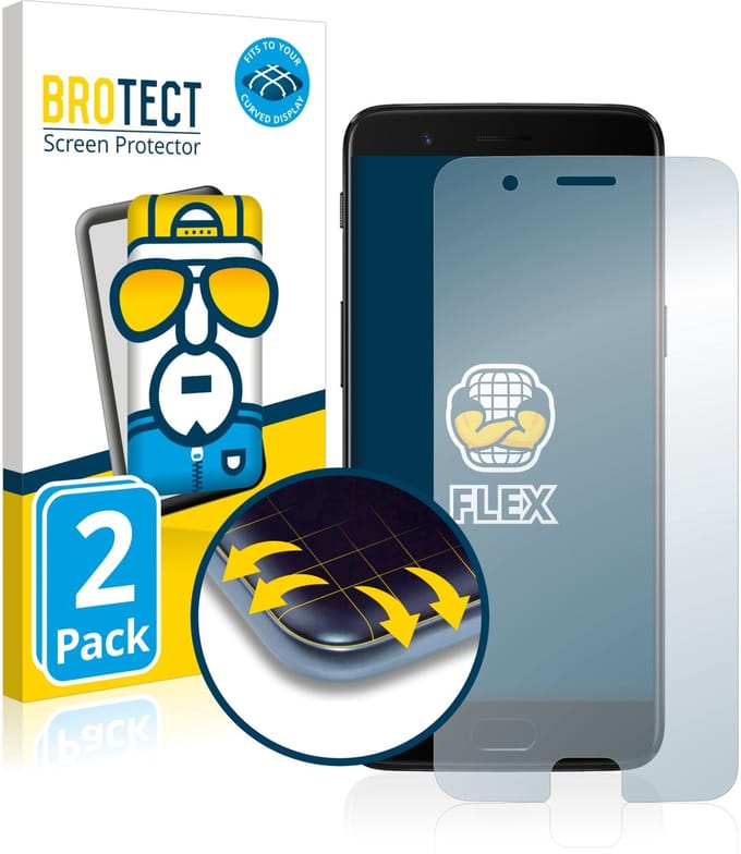 BROTECT - Screenprotector voor OnePlus 5 - Folie Beschermfolie transparant volledig dekking - 2 Stuks
