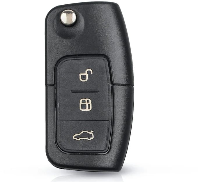 XEOD Autosleutelbehuizing - sleutelbehuizing auto - sleutel - Autosleutel / Geschikt voor: Ford 3 knops klap sleutel