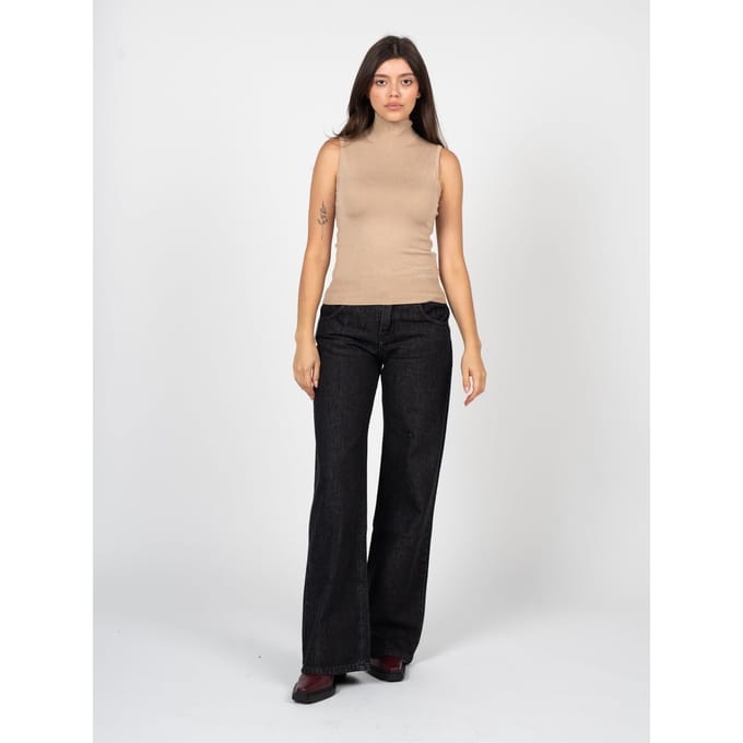 La Haine Inside Us Jeans Wide Leg Vrouw zwart