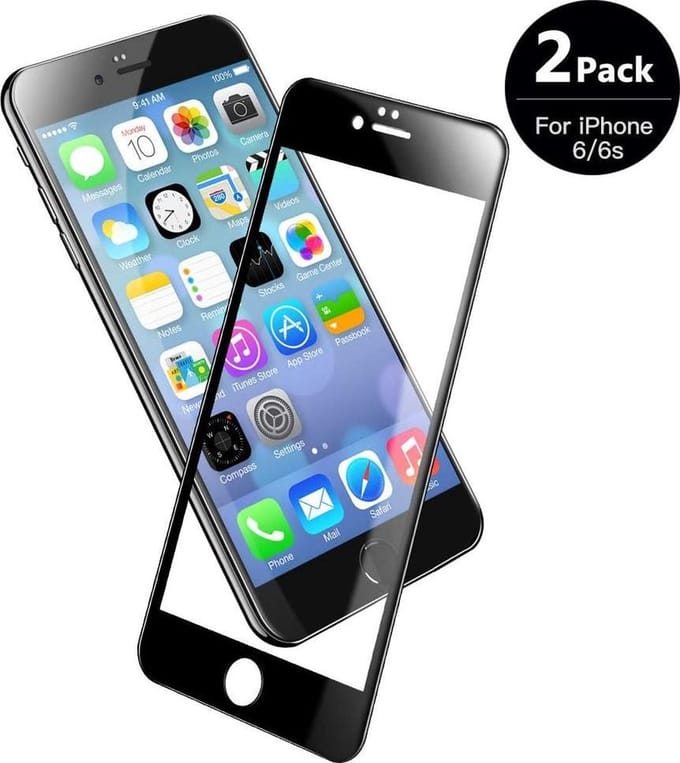 2x Screenprotector Full Tempered Glass Glazen Gehard Screen Protector 2.5D 9H (0.3mm) - Geschikt voor: iPhone 6 Plus / 6S Plus