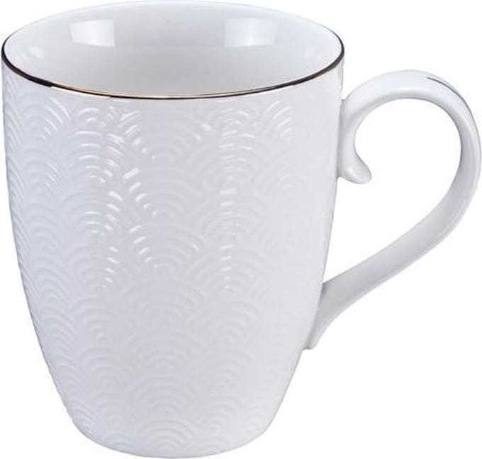 Tokyo Design Studio - Nippon White Goude Rand - Mok - Thee Kop - 8.5x10.2cm 380ml Golven Wit Goud (3 ex)
