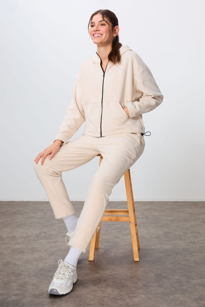 Overmaatse Hoodie Rits Trainingspak Set