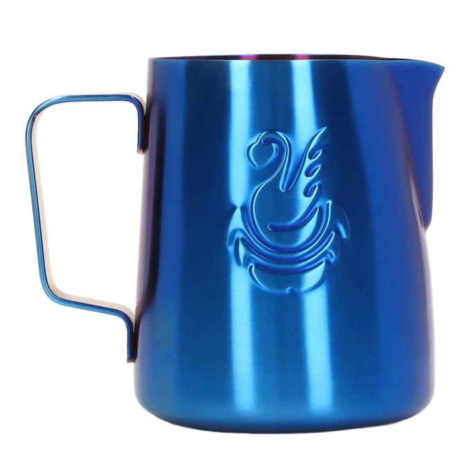 Melkopschuimbeker 380ml Voedselkwaliteit Roestvrij Staal Adelaarsuitloop Multifunctionele Melkopschuimbeker L blauw