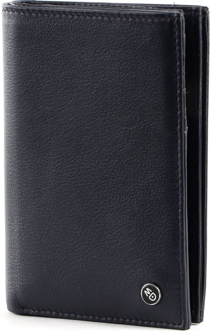 MANDARINA DUCK Leren Portemonnee Downtown Bifold Wallet Navy Donkerblauw