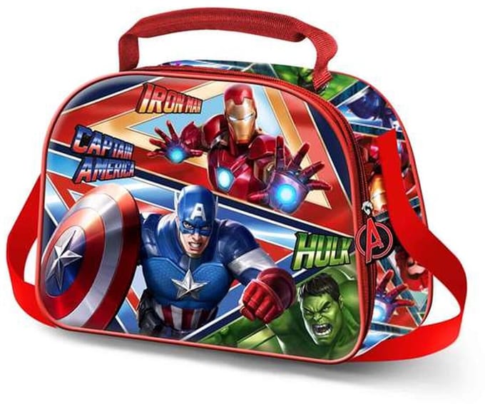 Karactermania - Marvel - The Avengers - 3D Thermische Lunchtas met Trolley bevestiging - Snack - Blauw