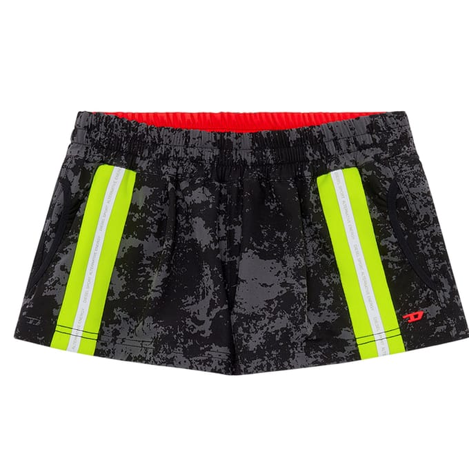 Diesel Dames Lillian Cloud Print Mini Shorts (Grijs/Zwart)