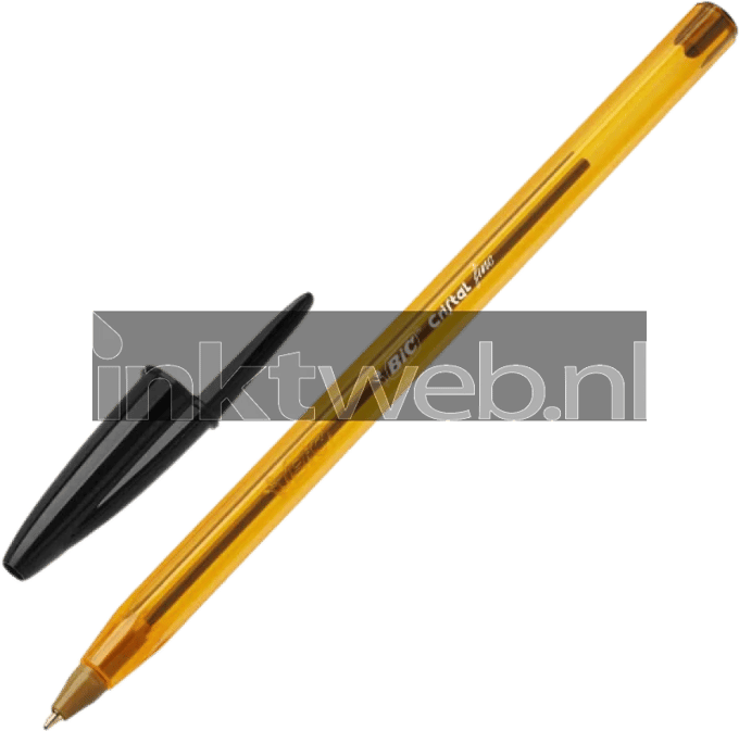 Bic Cristal Fine Serie - Zwarte Balpen - 1 mm - Kunststof Behuizing - Slank Ontwerp