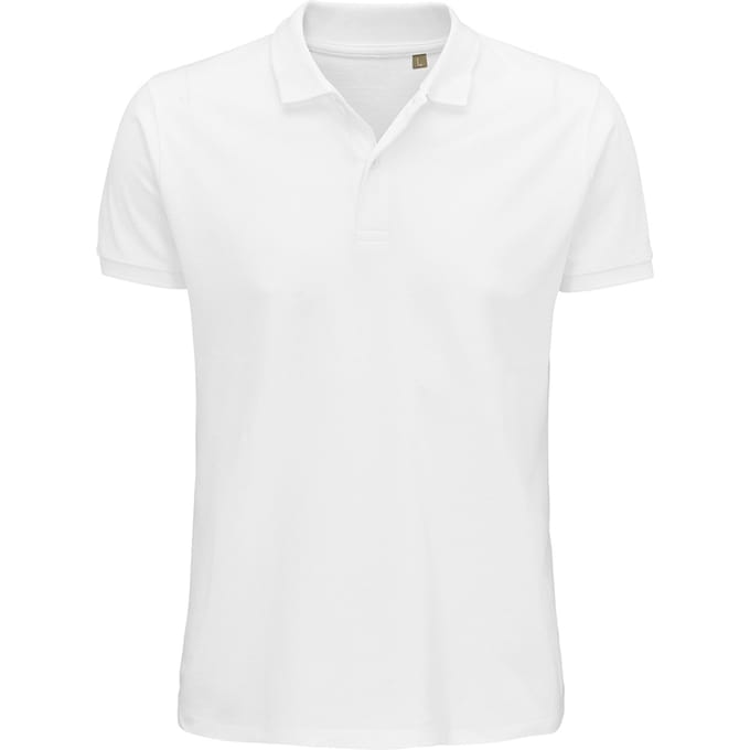 SOLS Heren Planet Pique Organisch Poloshirt (Wit)