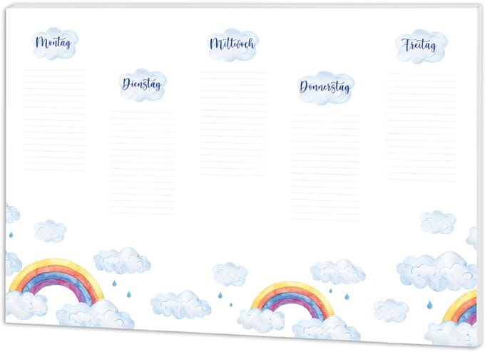 Regenboog schrijfonderlegger, blanco