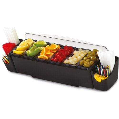 GGM Gastro Garnituurstation - 6 bakjes - 3,3l - met deksel transparant