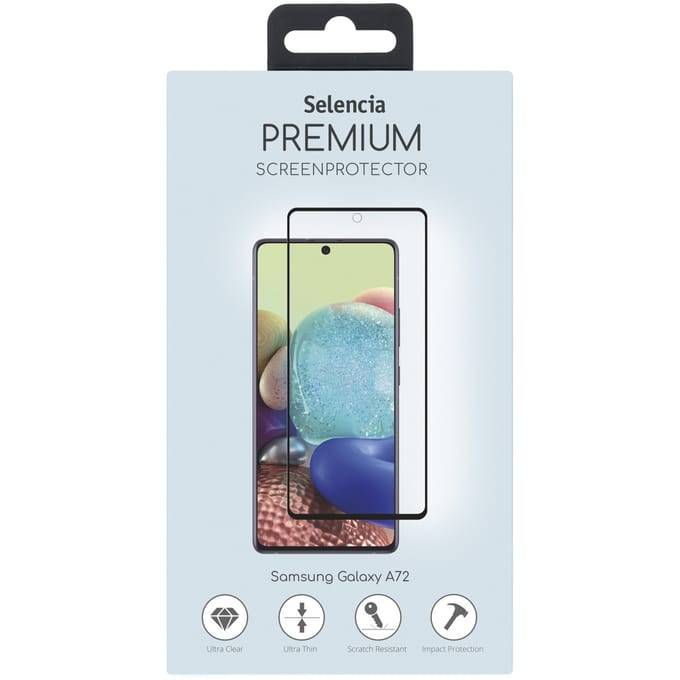 Selencia Gehard Glas Premium Screenprotector voor de Samsung Galaxy A72 / M53 - Zwart