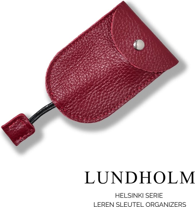 Lundholm sleutelhanger leer rood - leren sleuteletui sleutel organizer - Scandinavisch design | Helsinki serie