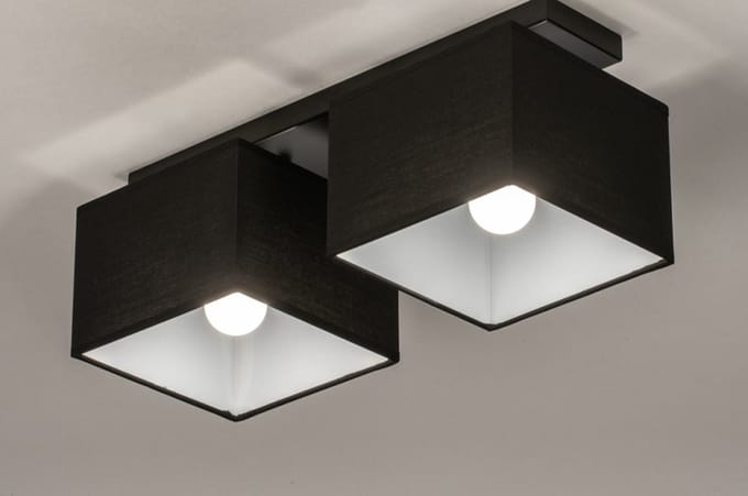 Lumidora Plafondlamp 74300 - Plafonniere - ADELAIDE - 2 Lichts - E14 - Zwart - Metaal