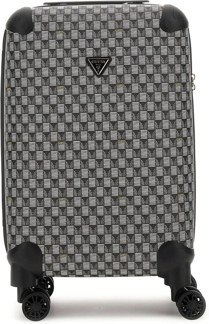 GUESS Trolley Wilder 20 In 8-Wheeler Black Logo Zwart 56cm