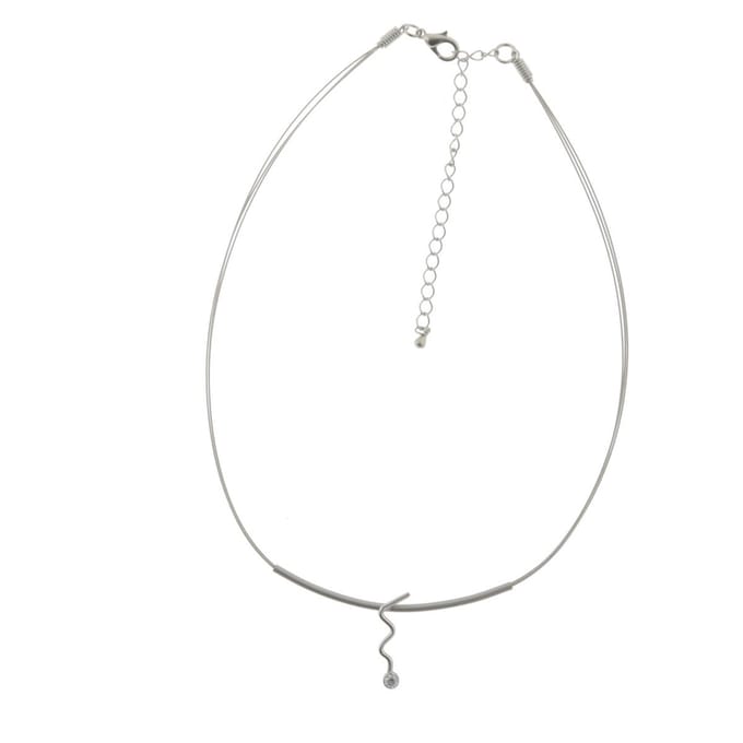 Behave - Ketting - Dames - Zilver kleur - Minimalistisch - Abstract Design - 40 cm