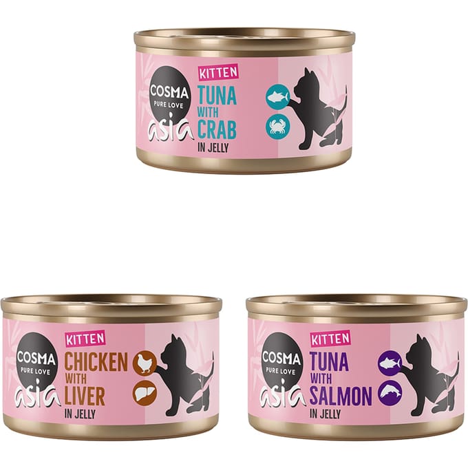 Voordeelpakket Cosma Asia Kitten in Jelly 12 x 85 g Mixpack