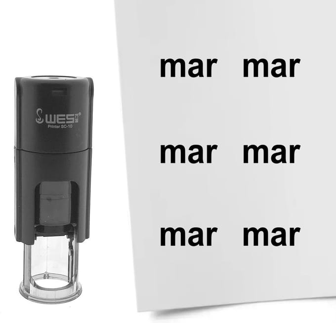 CombiCraft Stempel maand March 10mm rond zwarte inkt - per 1 stuk