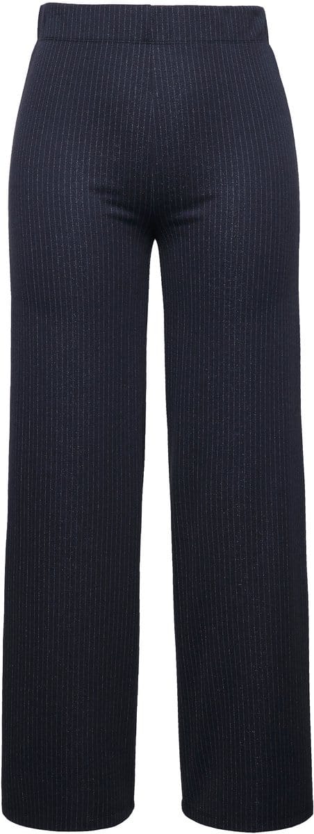 Studio Untold - Dames - Instapbroek wijde pijp krijtstrepen - Navy - Maat 42