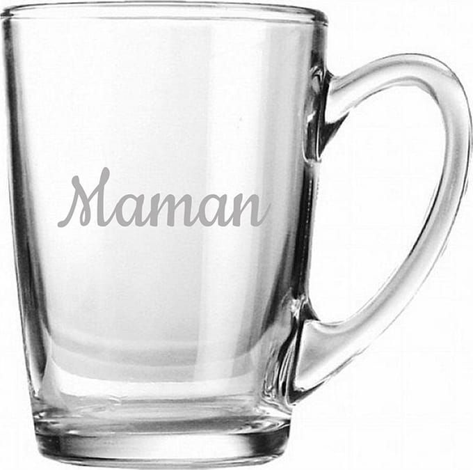 Theeglas gegraveerd - 32cl - Maman