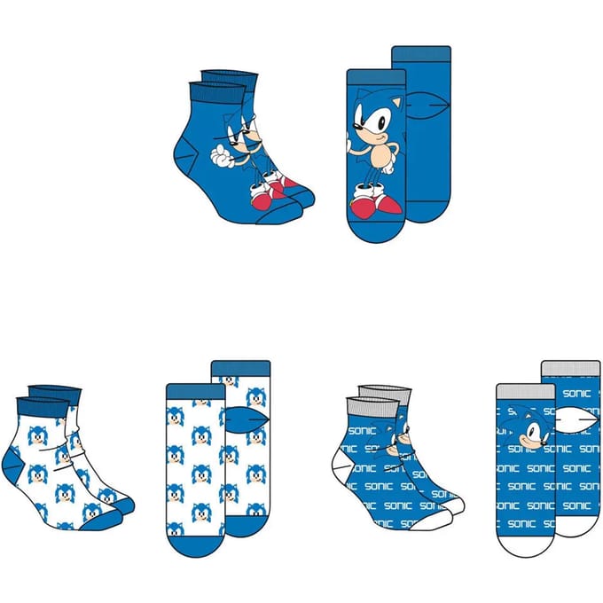 Sokken Sega Sonic The Hedgehog (x3)