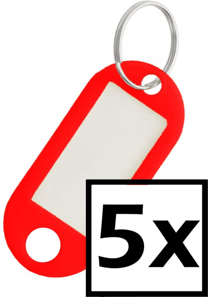 Sleutelhanger Sleutellabel Bagage Label Sleutel Naamlabel - Rood - 5x