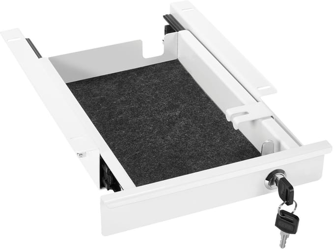 Bureau Onderbouwlade wit afsluitbaar Breedte: 220 mm