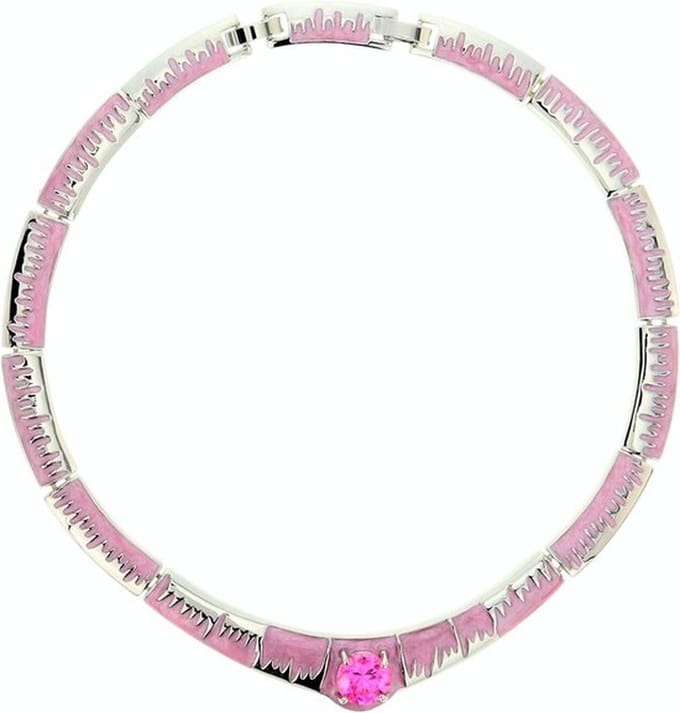 Behave - Roze ketting met steen - Nikkelvrij - Modeketting 42 cm