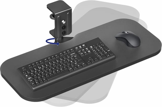 Ergonomische Draaibare Toetsenbordlade voor Onder het Bureau met Stevige Klem