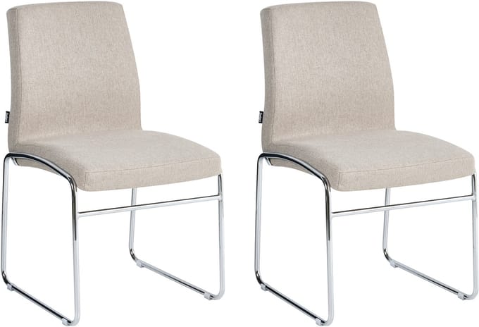 LECCO - Eetkamerstoel set van 2 - Beige - Polyester