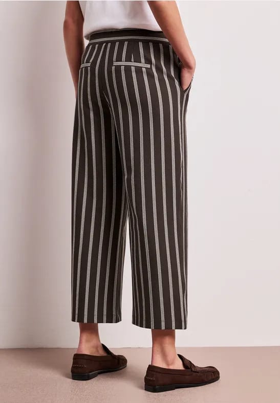7/8 Wide Legs broek in casual pasvorm met strepen