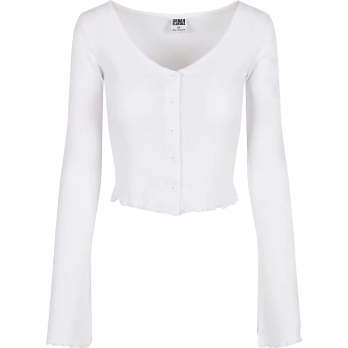 Urban Classics - Cropped Rib Cardigan - 4XL - Wit
