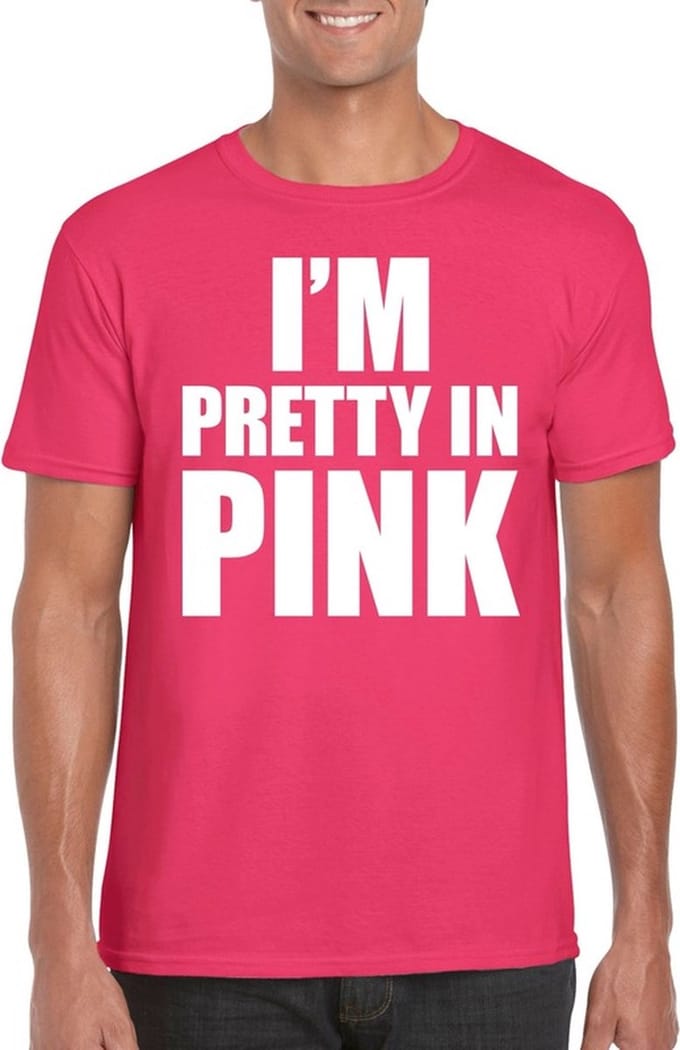 I am pretty in pink shirt roze voor heren M