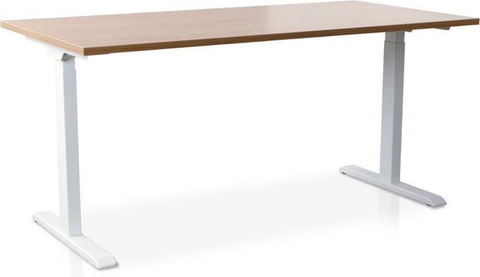 Zit-sta bureau snelslinger verstelbaar - MRC FAST FLEX | 180 x 80 cm | frame wit - blad havanna