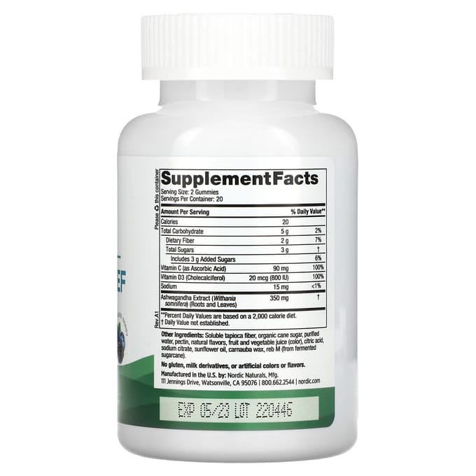 Stressverlichtende Gummies, Gemengde Bessen Smaak, 40 Gummies