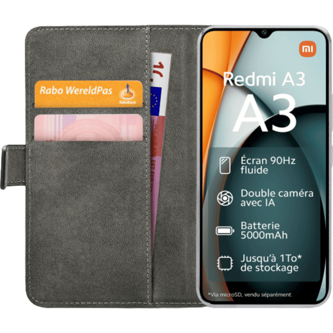 Mobilize Xiaomi Redmi A3(x) Portemonnee Hoesje Zwart