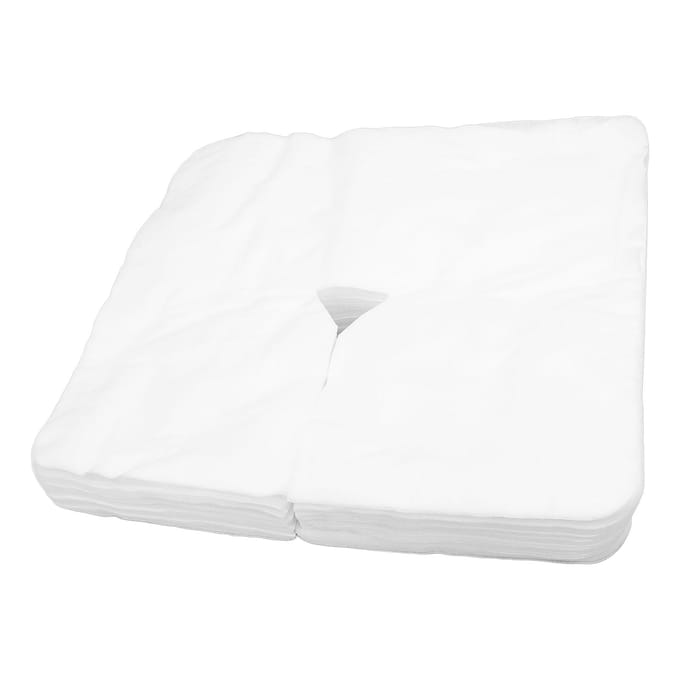 100 stuks Wegwerp Gezichtskussenhoezen Massage Gezichtskussenhoes Massage Hoofdsteunhoezen voor SPA white