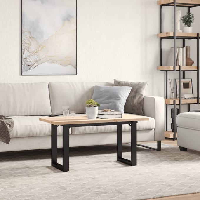 vidaXL - Salontafel - O-frame - 100x50x45,5 - cm - grenenhout - en - staal