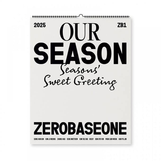 Zerobaseone 2025 Seizoensgroeten Kalender Versie.