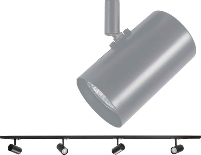Highlight - Railsysteem Trackline 150 cm + 4 cilinder spots zwart