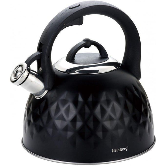 Klausberg 7550 - Traditionele fluitketel - zwart - 3 liter